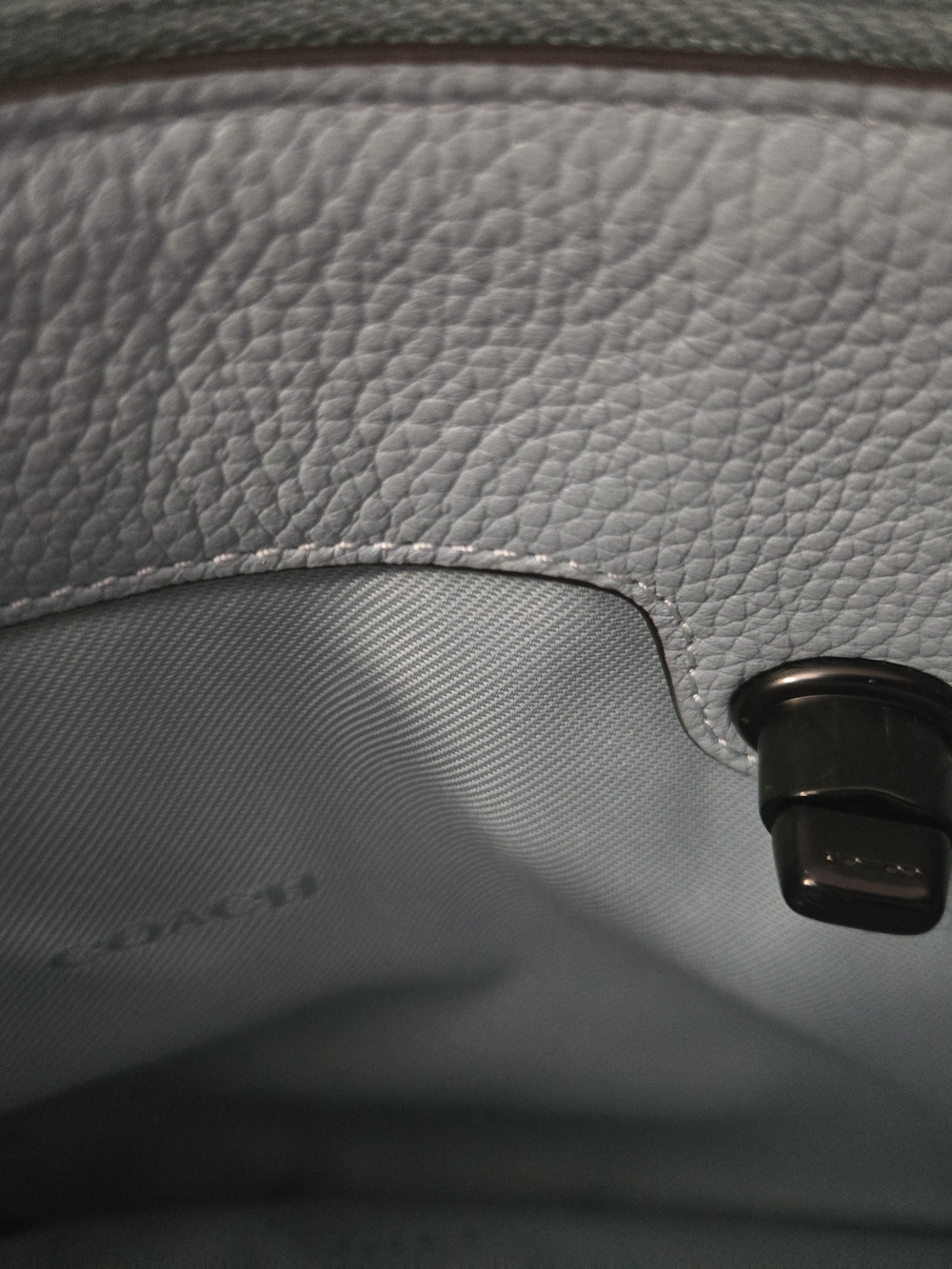 Coach Pebble Leather Crossbody Bag in Light Blue - Picture 4 of 9